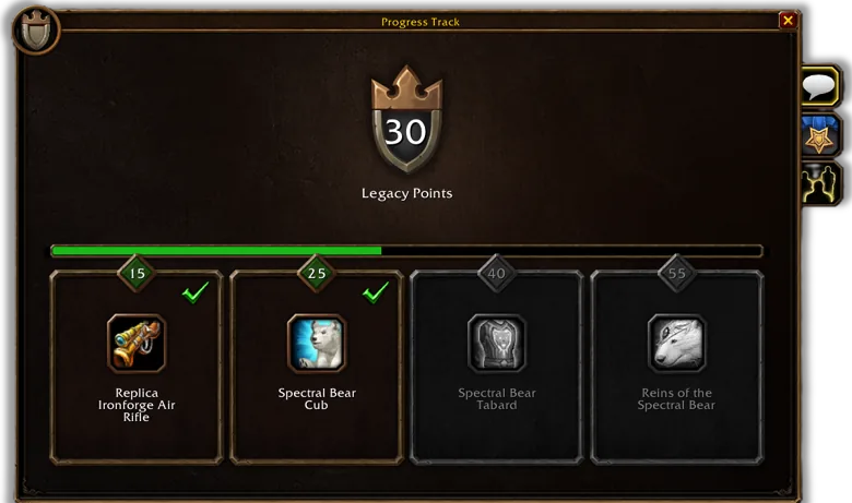 Image from Blizzard's post: Get to Know the World of Warcraft: Forever Legacy System