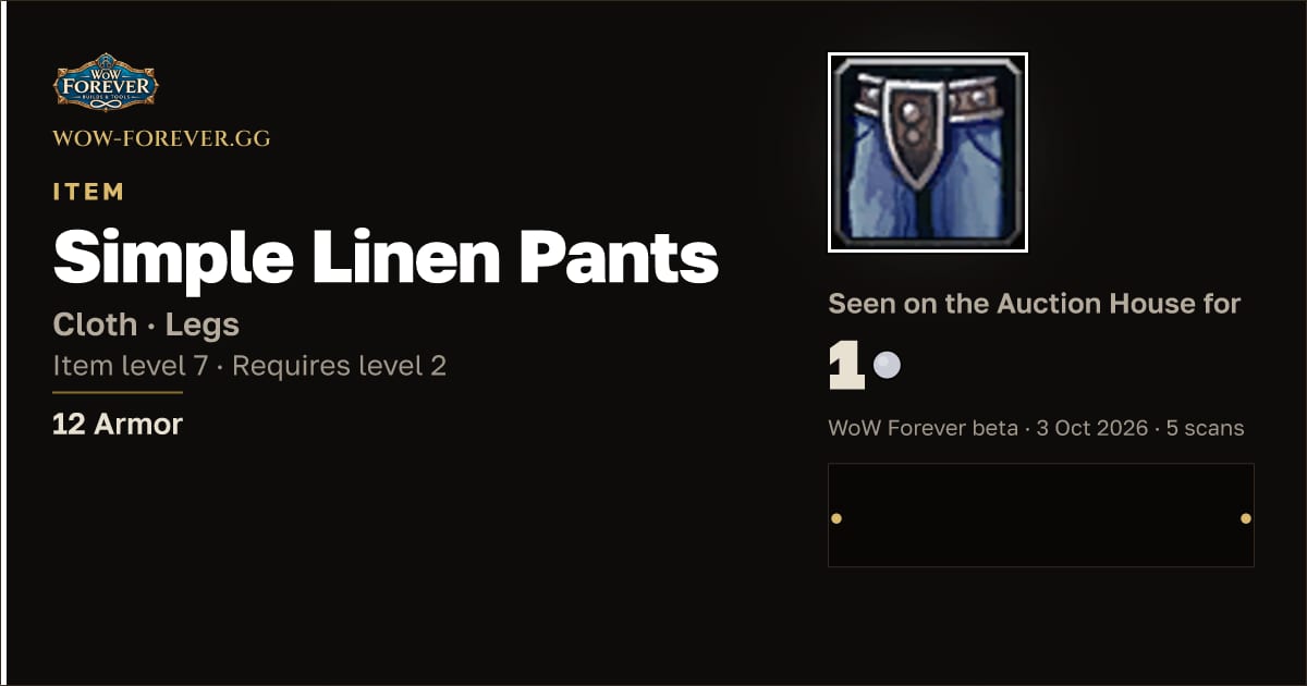 The preview card for Simple Linen Pants