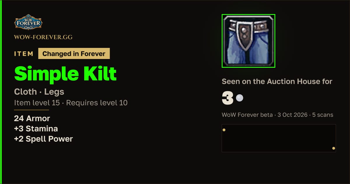 The preview card for Simple Kilt