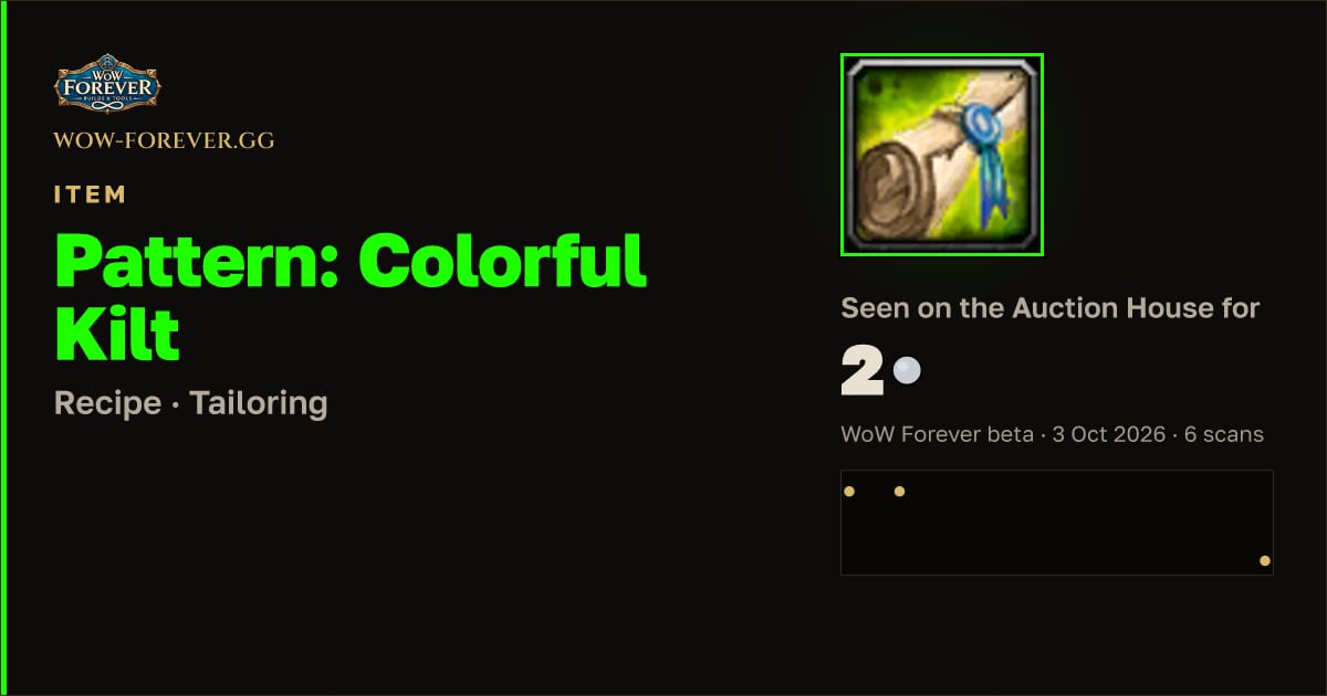 The preview card for Pattern: Colorful Kilt