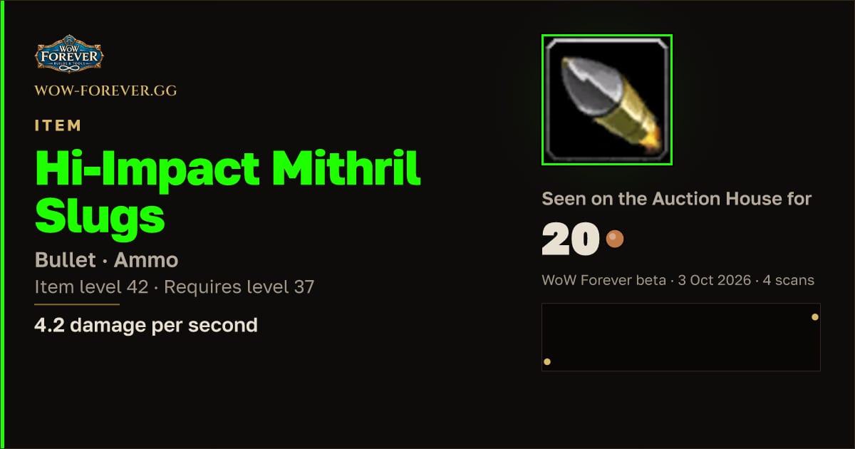 The preview card for Hi-Impact Mithril Slugs