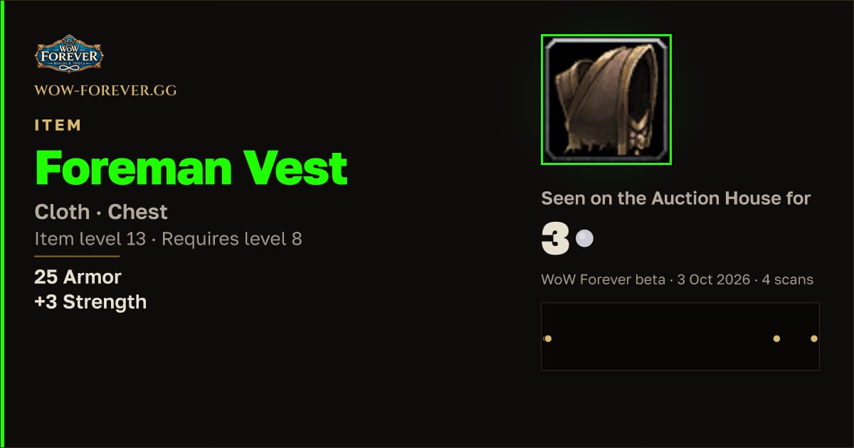The preview card for Foreman Vest