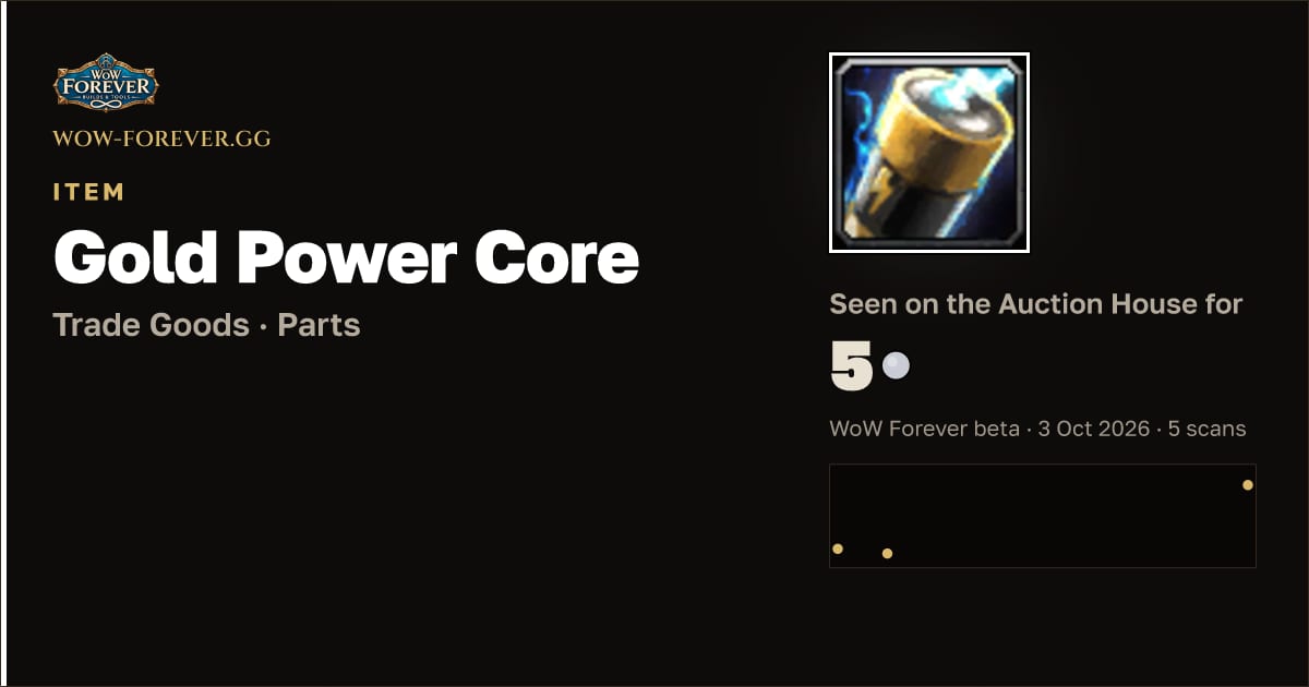 The preview card for Gold Power Core