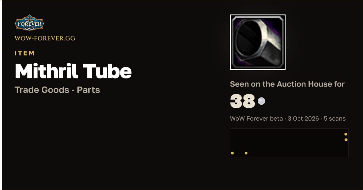 The preview card for Mithril Tube