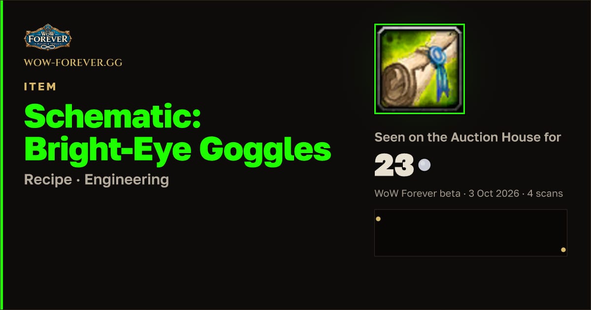 The preview card for Schematic: Bright-Eye Goggles