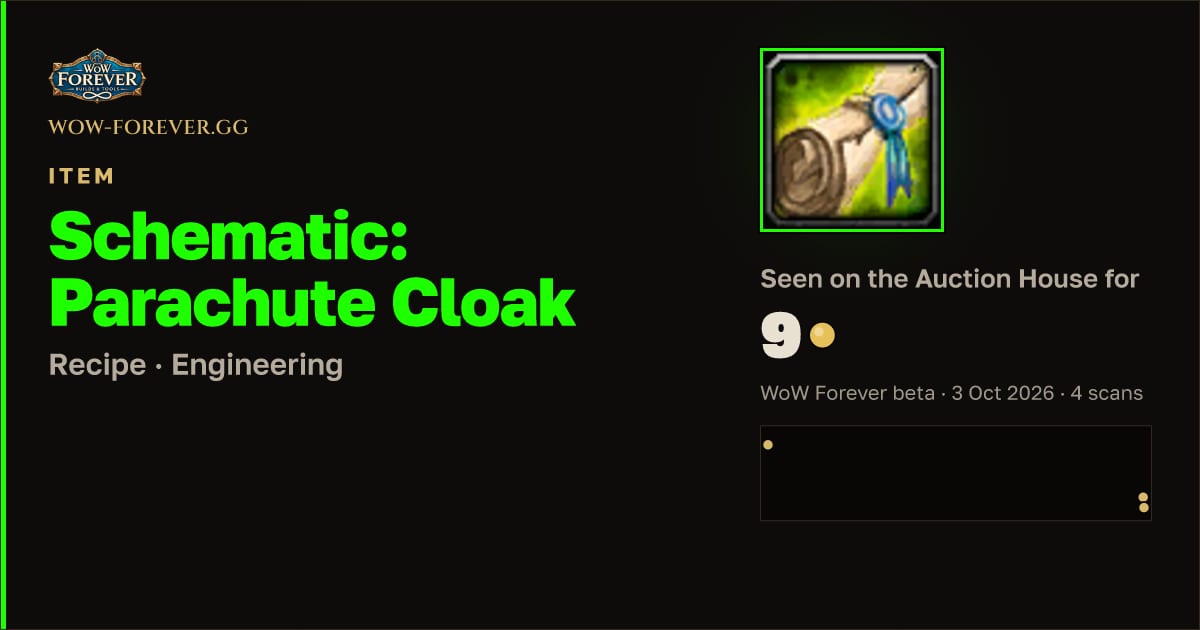 The preview card for Schematic: Parachute Cloak