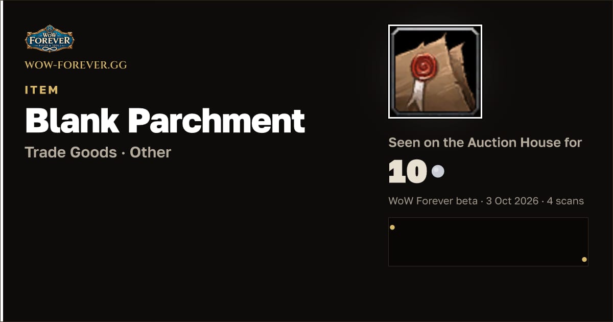 The preview card for Blank Parchment