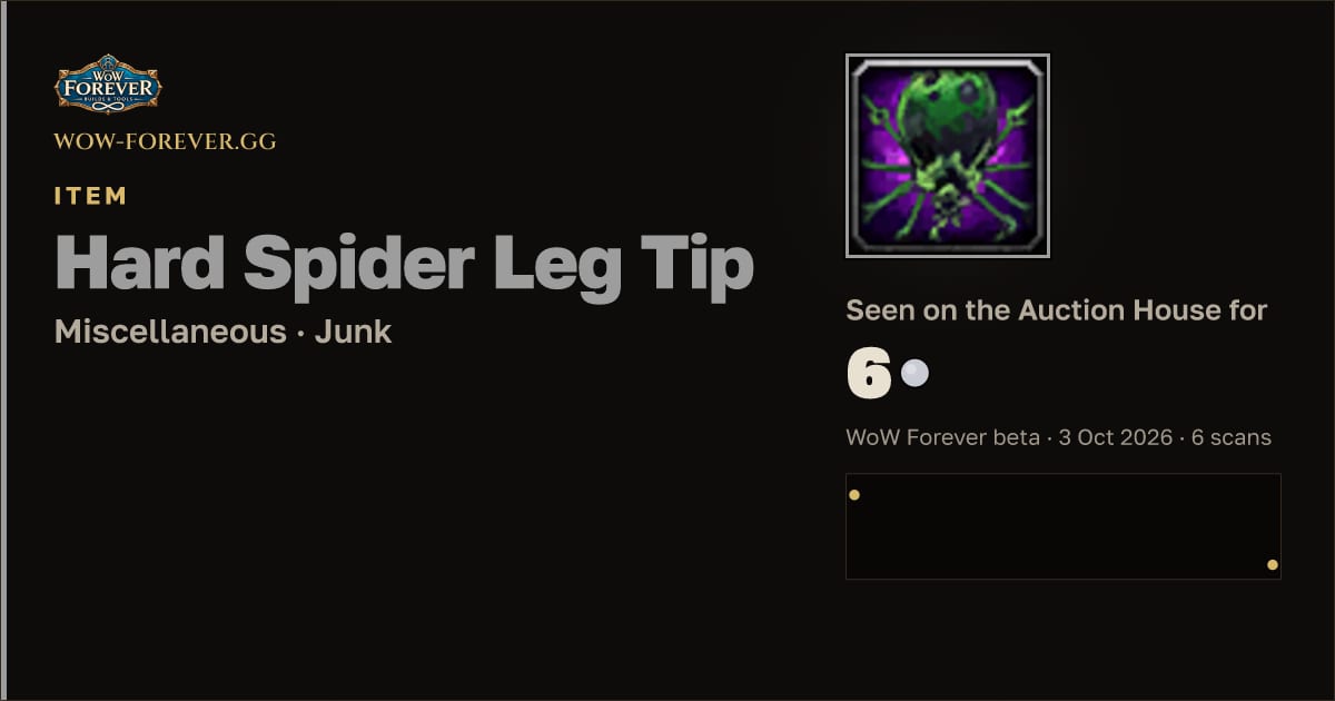 The preview card for Hard Spider Leg Tip