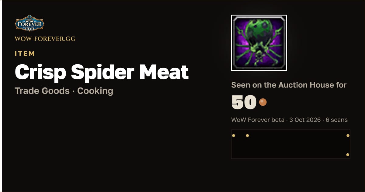The preview card for Crisp Spider Meat