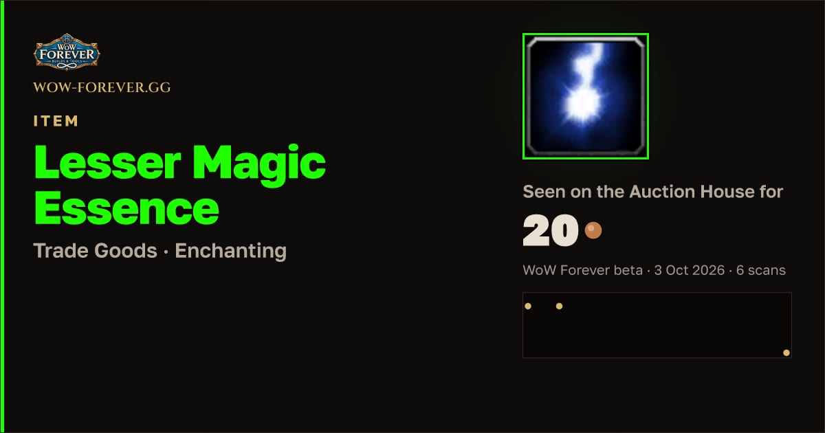 The preview card for Lesser Magic Essence