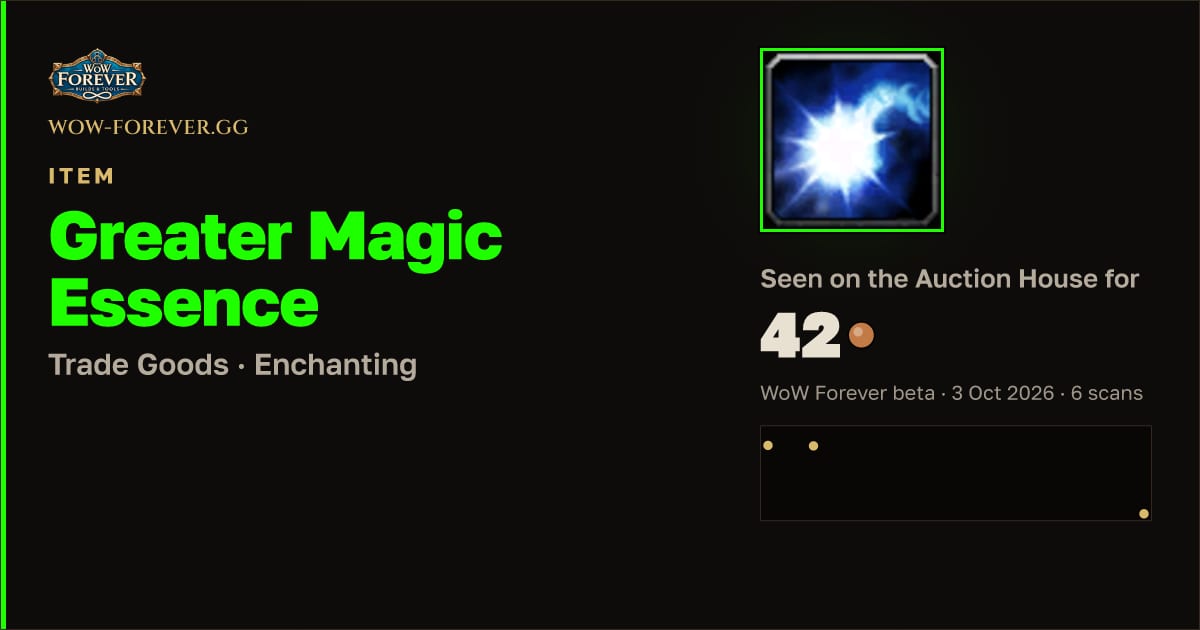 The preview card for Greater Magic Essence