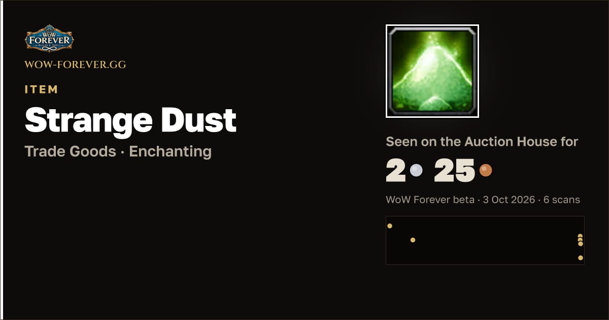 The preview card for Strange Dust