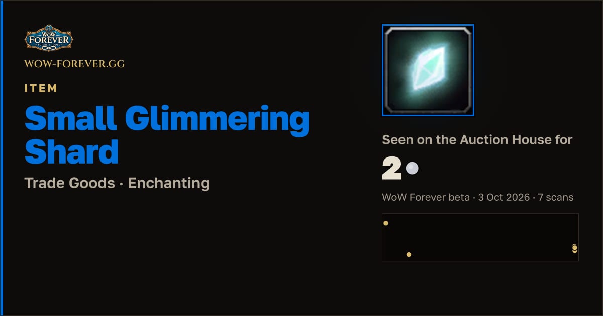 The preview card for Small Glimmering Shard