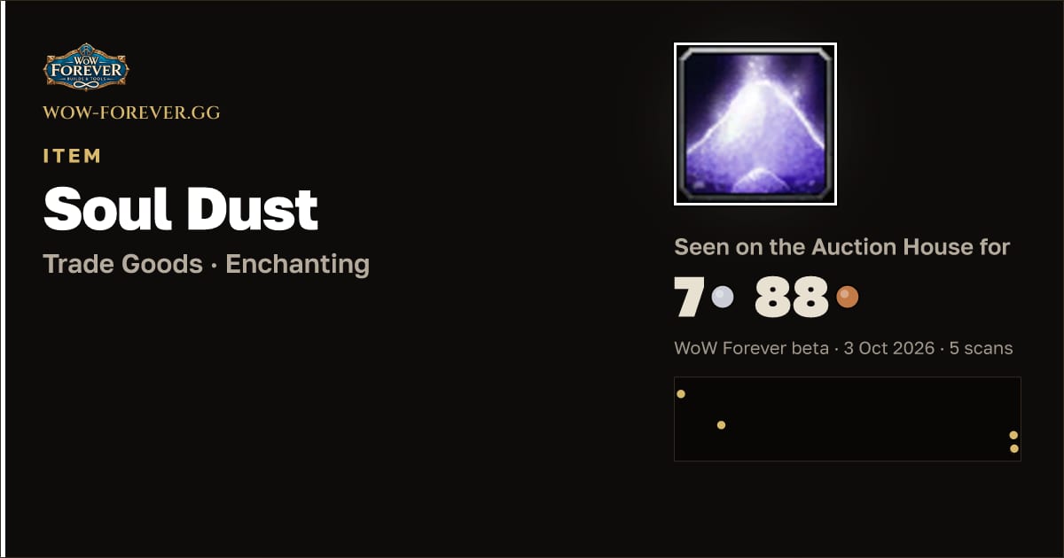 The preview card for Soul Dust