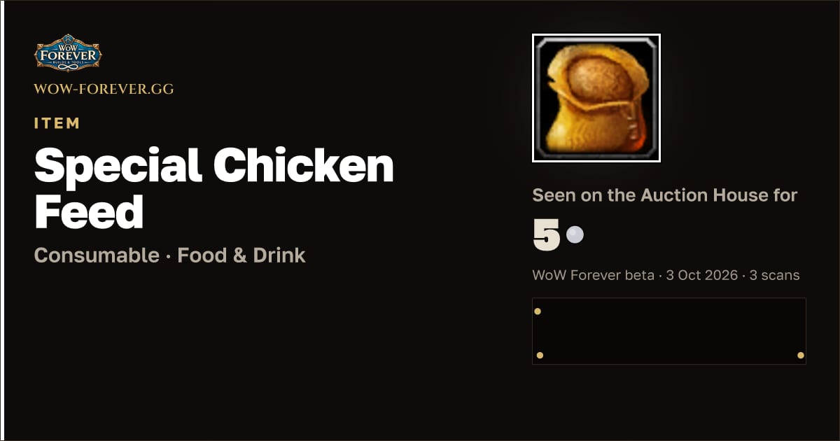 The preview card for Special Chicken Feed