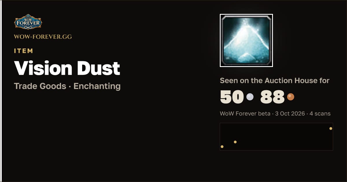 The preview card for Vision Dust