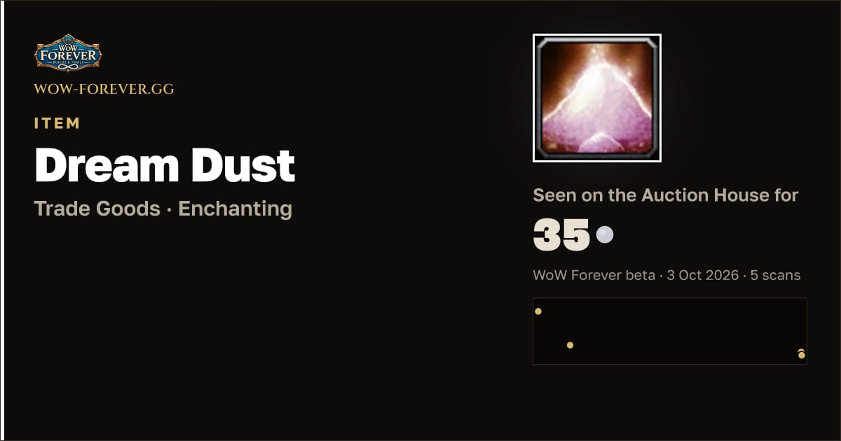 The preview card for Dream Dust