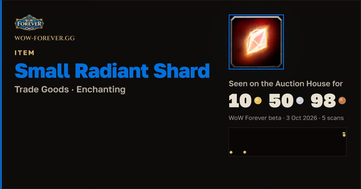 The preview card for Small Radiant Shard