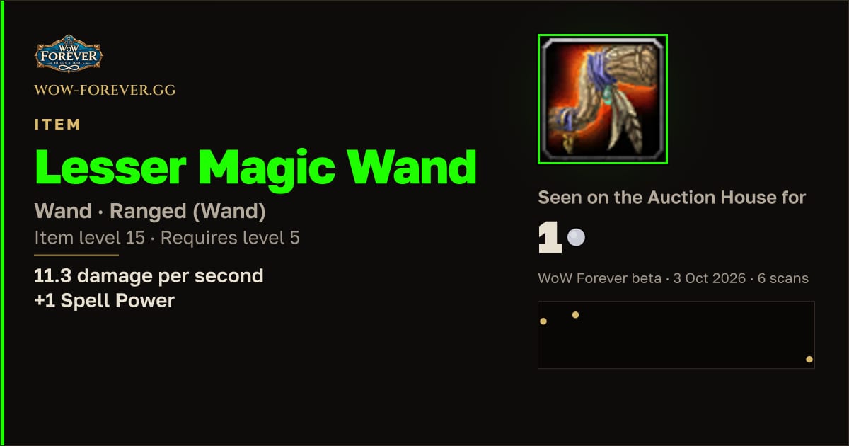 The preview card for Lesser Magic Wand