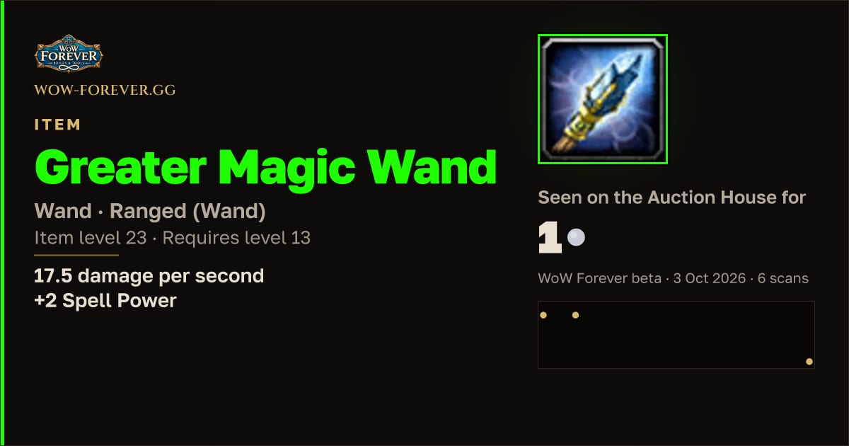 The preview card for Greater Magic Wand
