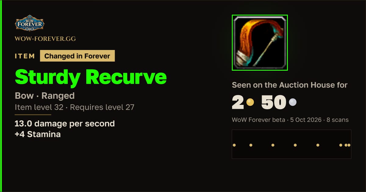 The preview card for Sturdy Recurve