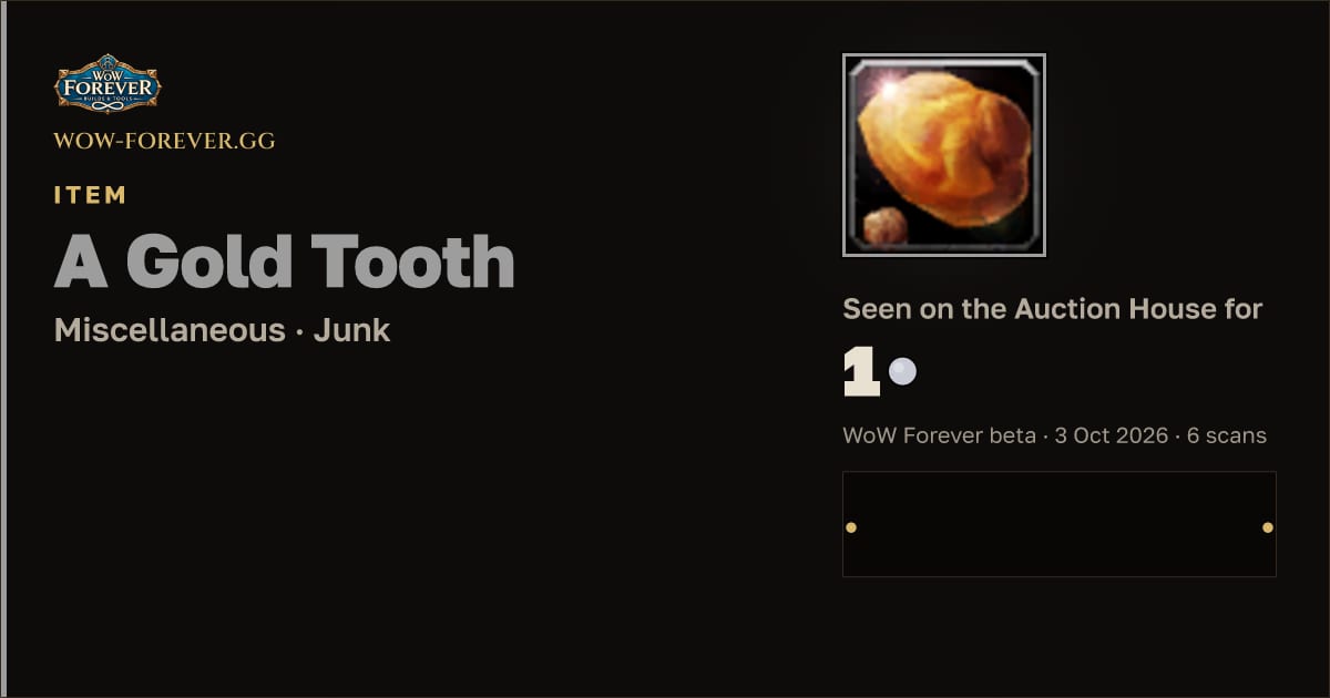 The preview card for A Gold Tooth