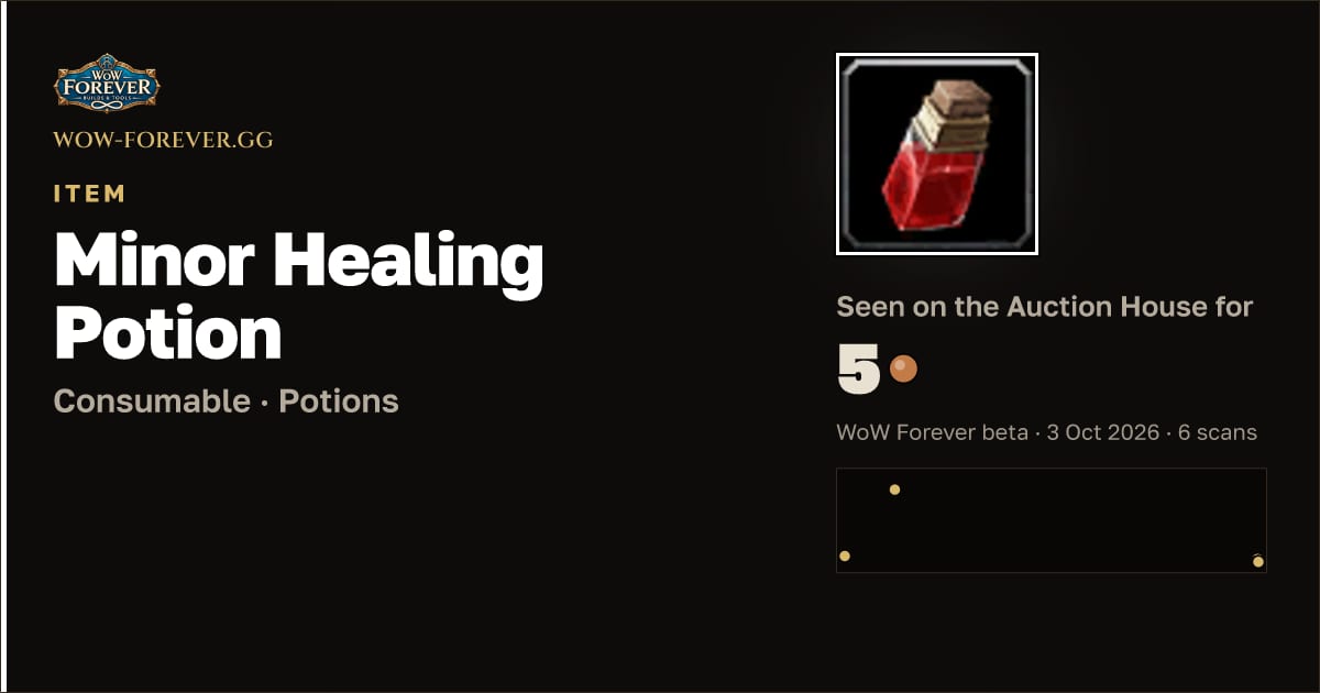 The preview card for Minor Healing Potion