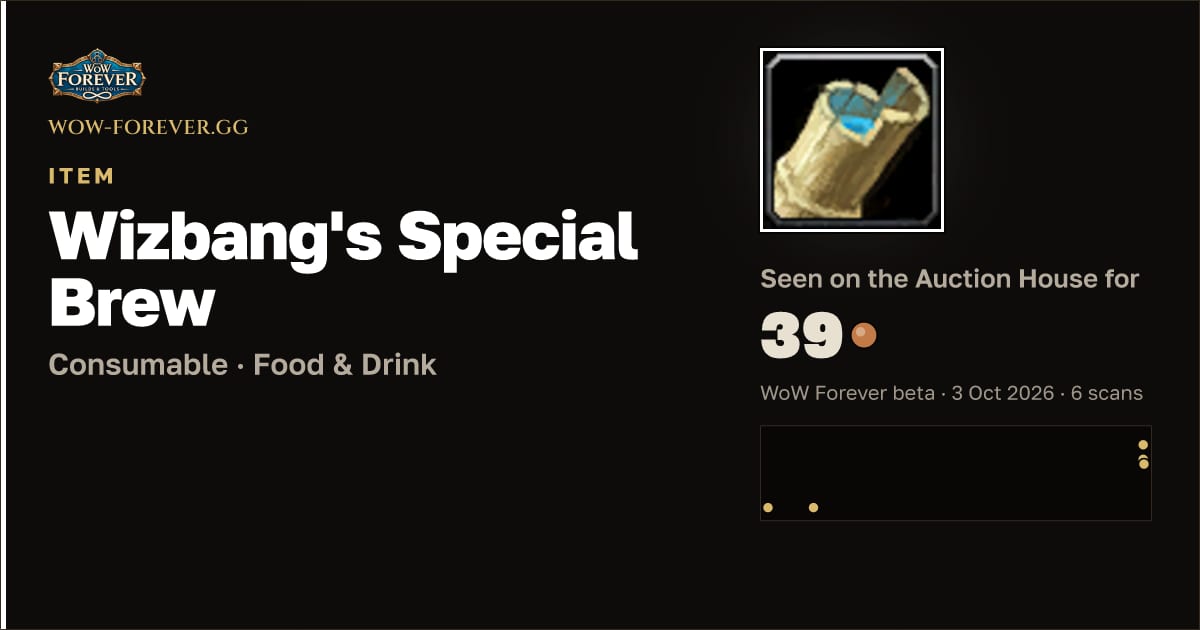 The preview card for Wizbang's Special Brew