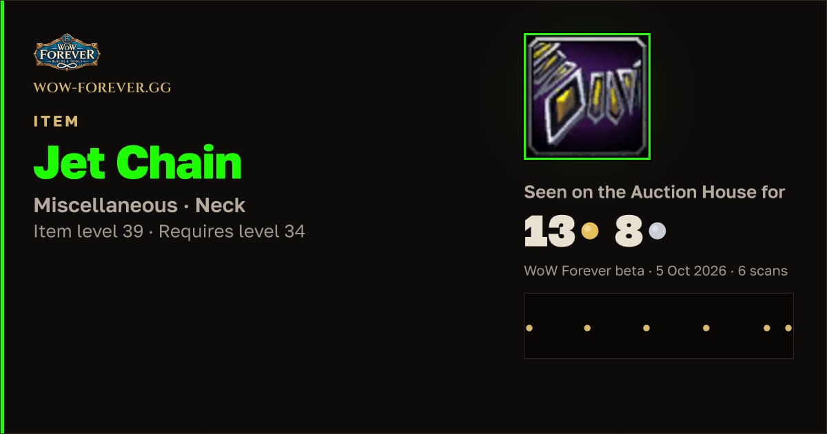 The preview card for Jet Chain