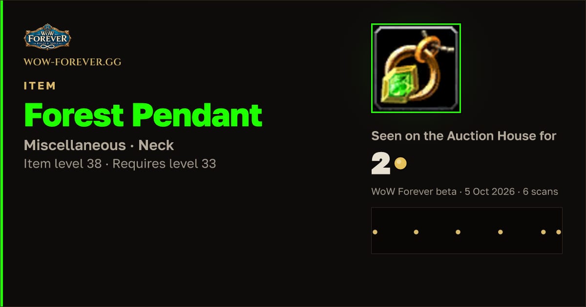 The preview card for Forest Pendant