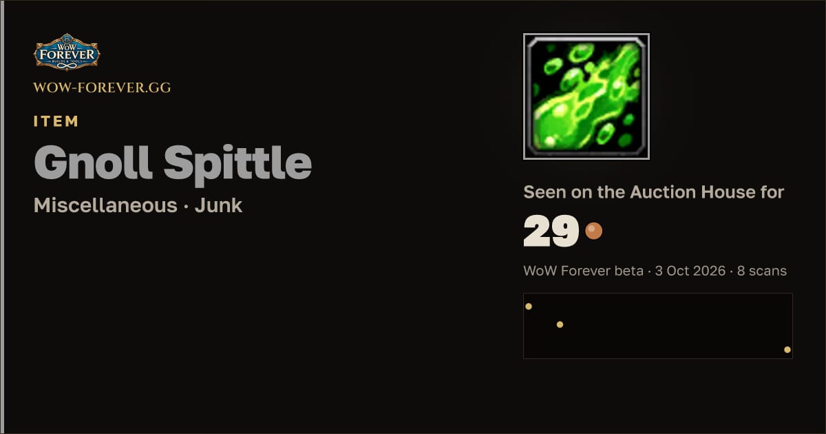 The preview card for Gnoll Spittle
