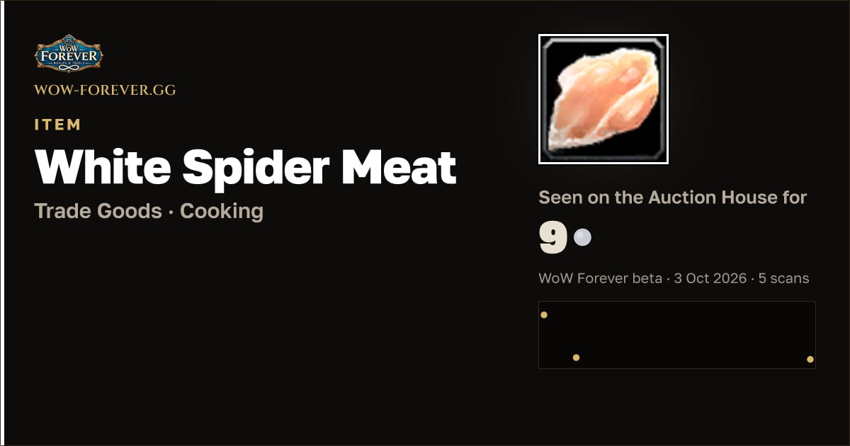 The preview card for White Spider Meat