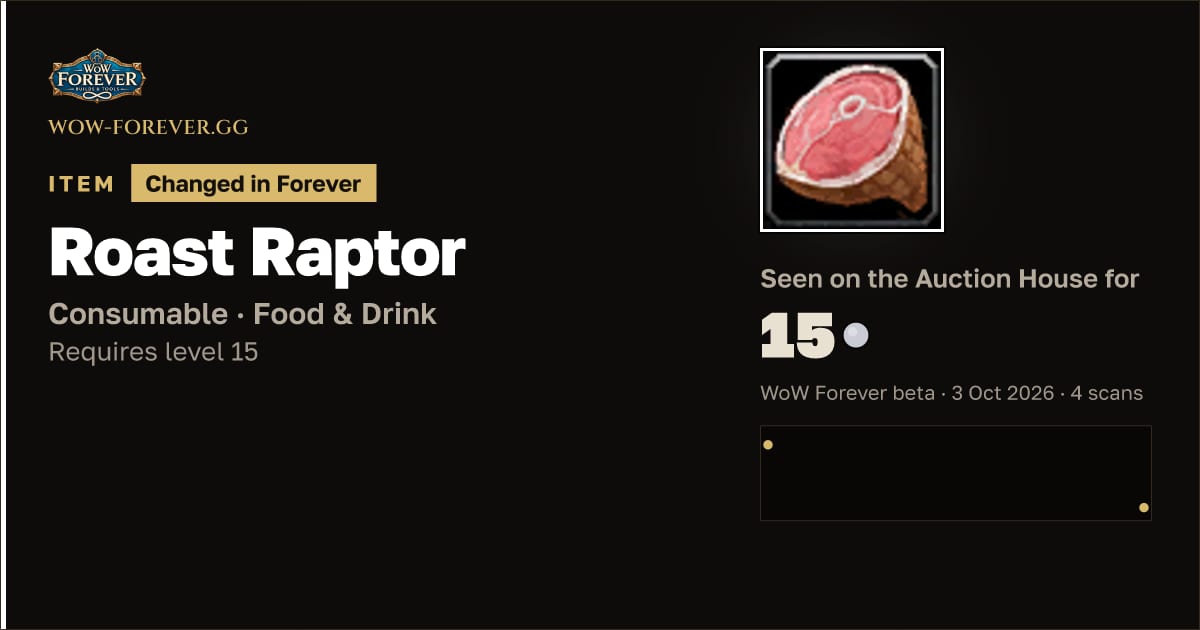 The preview card for Roast Raptor