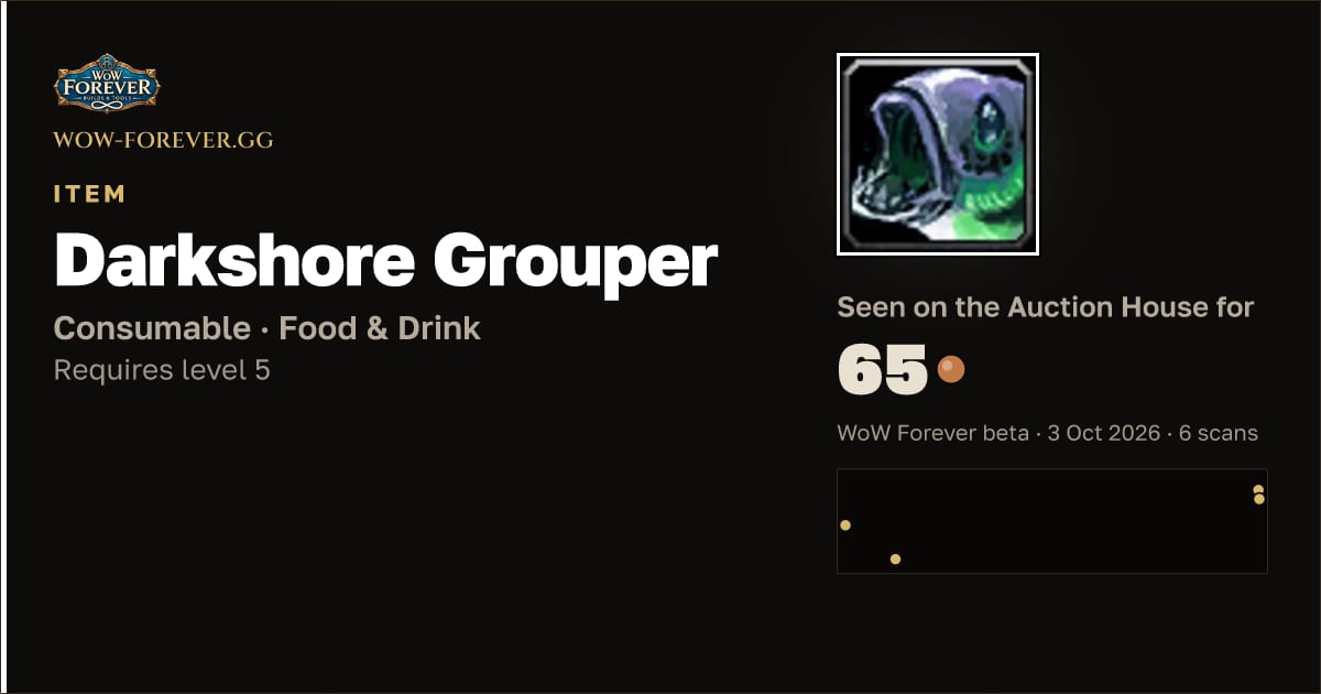 The preview card for Darkshore Grouper