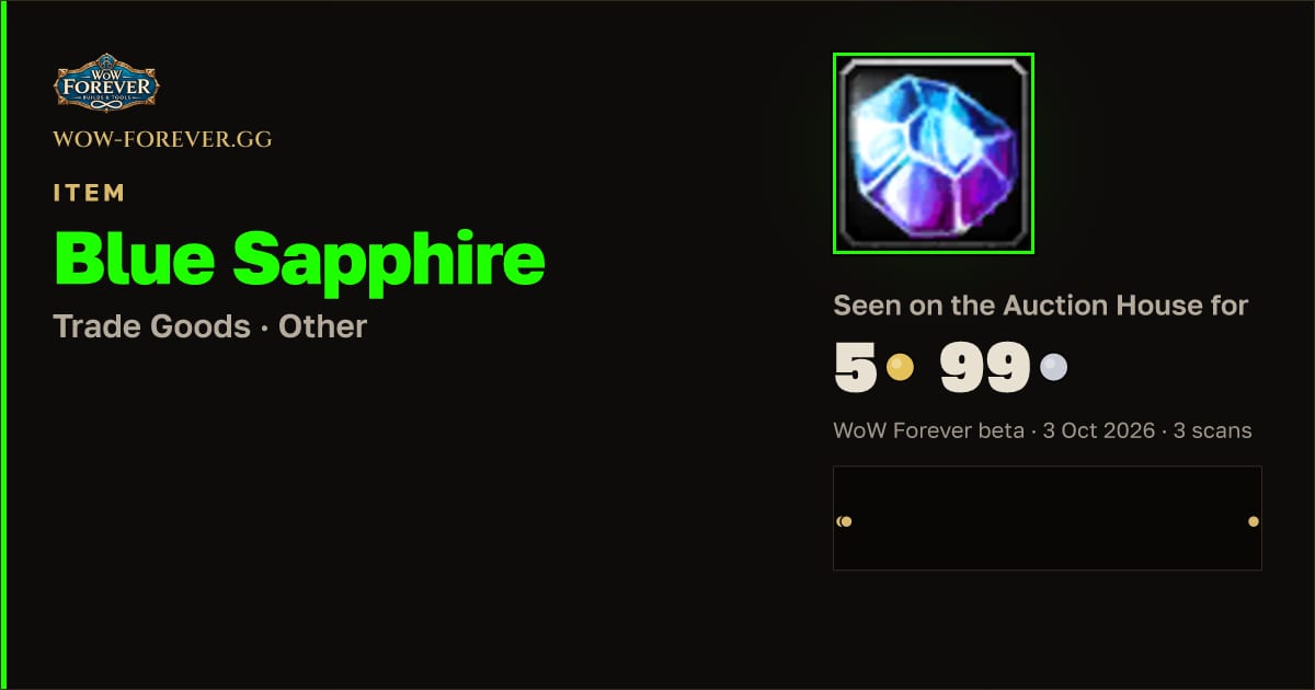 The preview card for Blue Sapphire