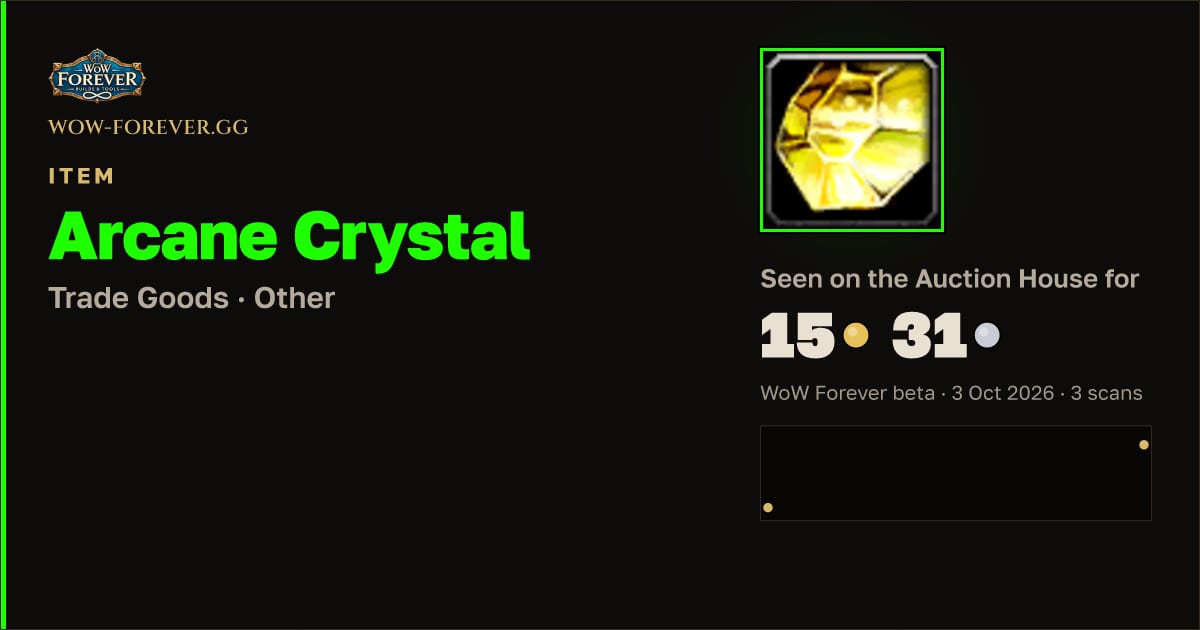 The preview card for Arcane Crystal