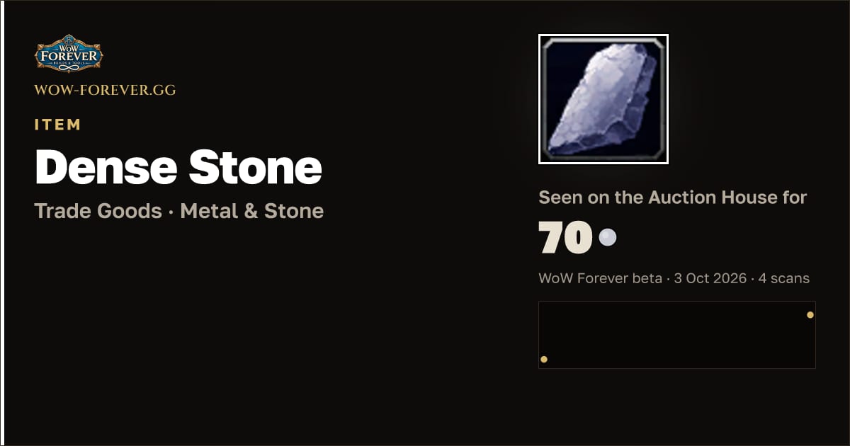 The preview card for Dense Stone