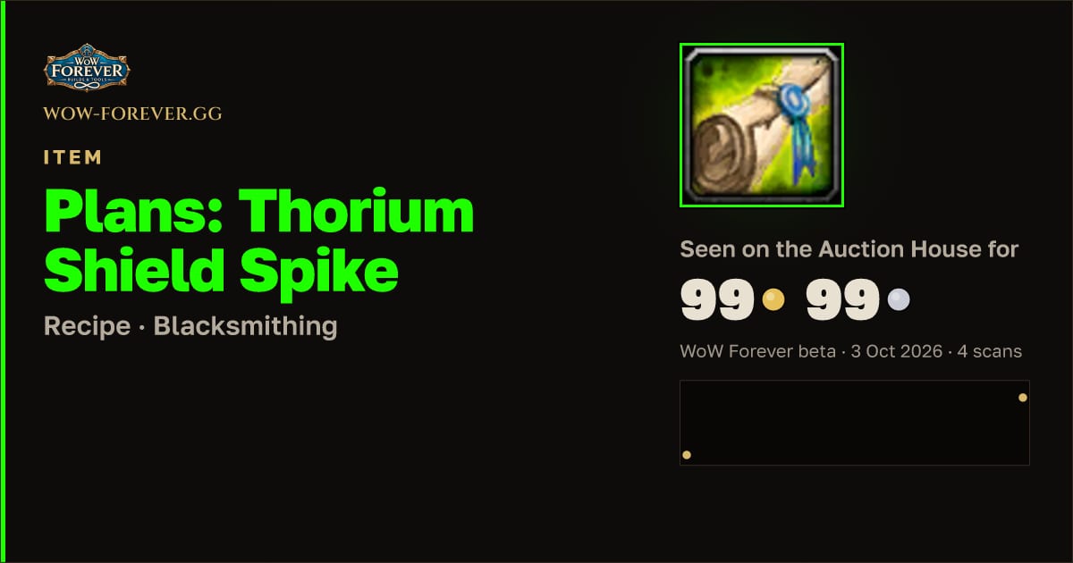 The preview card for Plans: Thorium Shield Spike