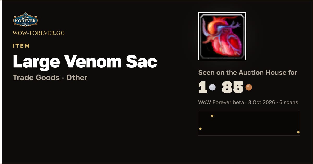 The preview card for Large Venom Sac