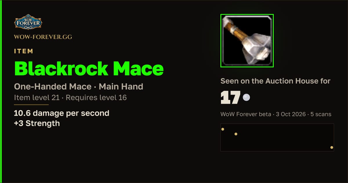 The preview card for Blackrock Mace