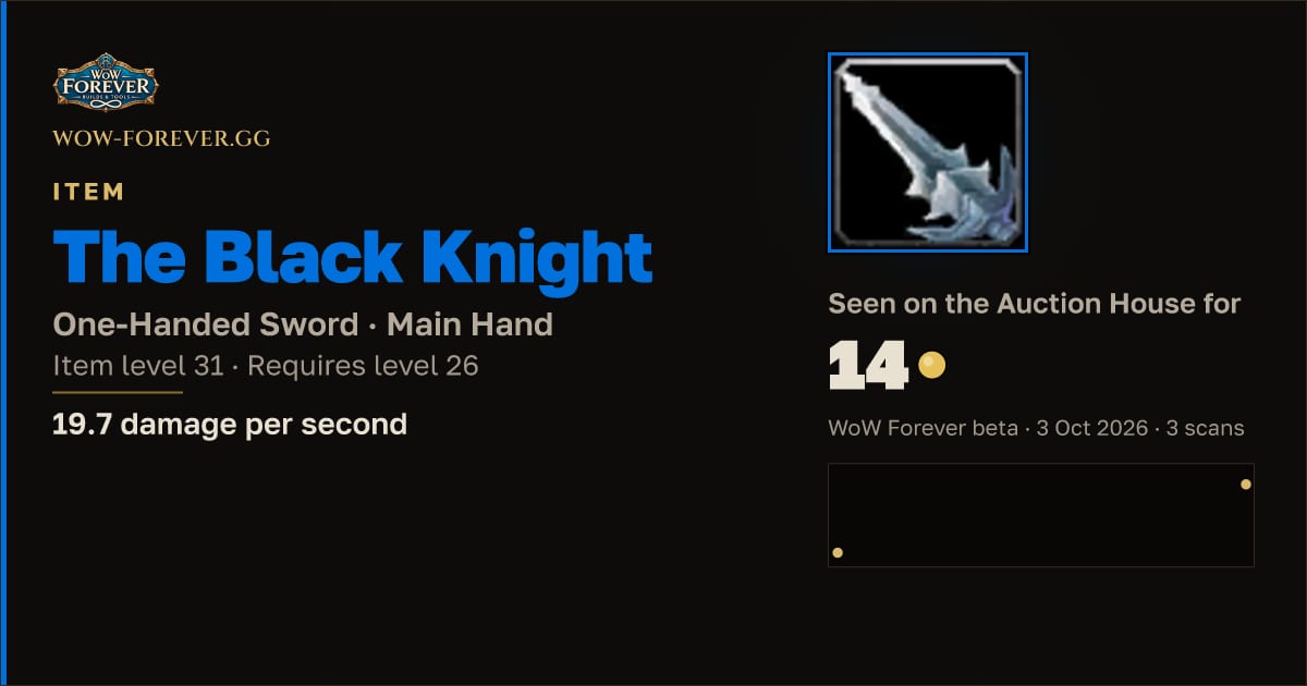 The preview card for The Black Knight