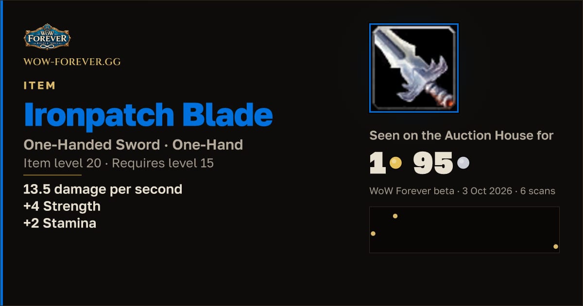 The preview card for Ironpatch Blade