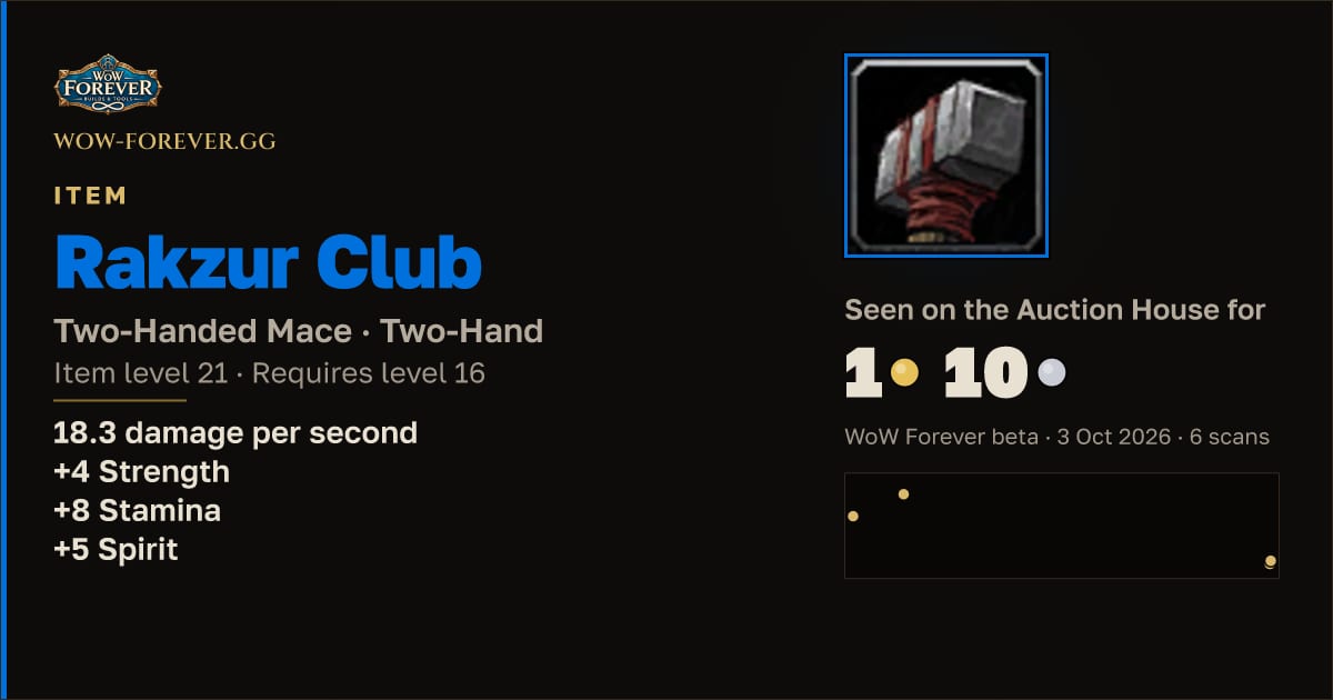 The preview card for Rakzur Club