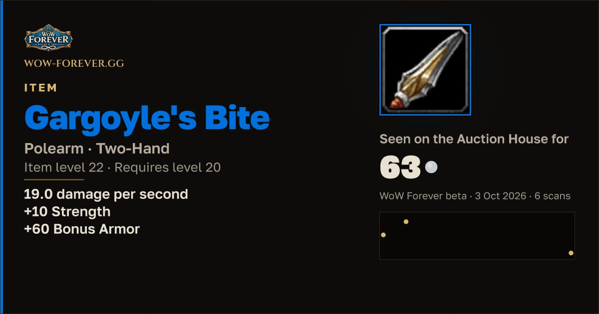The preview card for Gargoyle's Bite