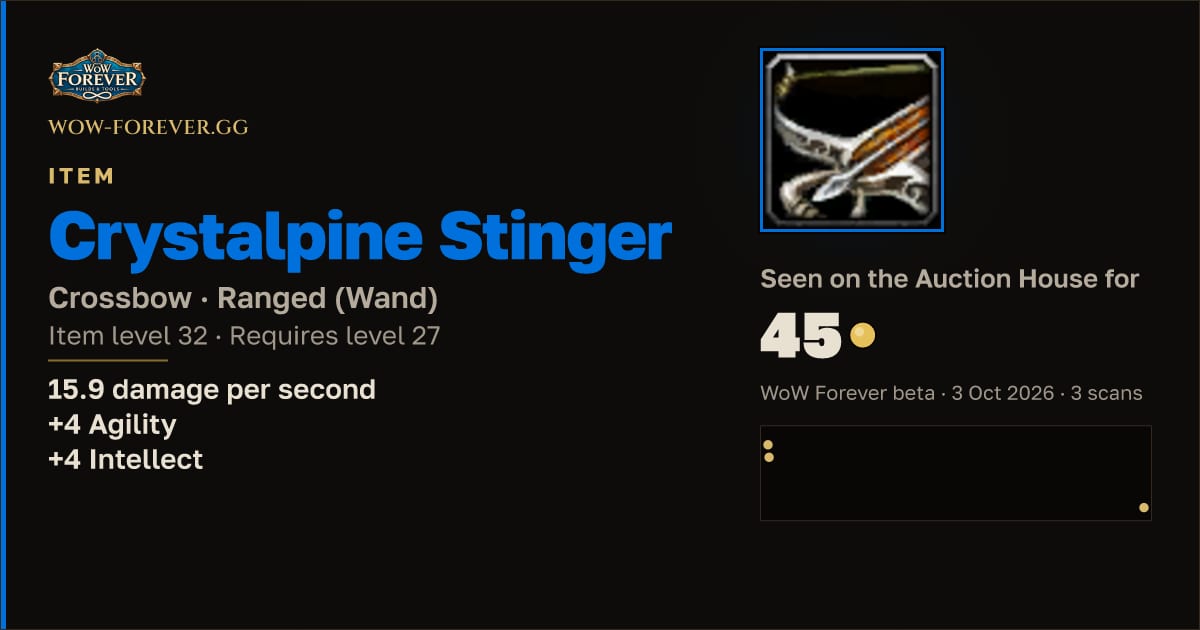 The preview card for Crystalpine Stinger