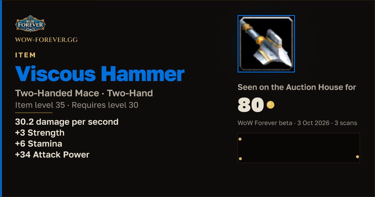 The preview card for Viscous Hammer