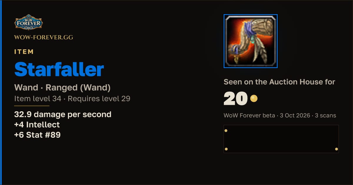 The preview card for Starfaller