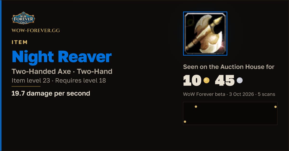 The preview card for Night Reaver