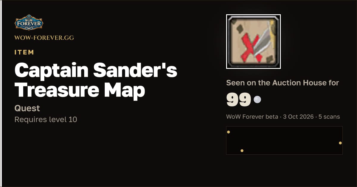 The preview card for Captain Sander's Treasure Map
