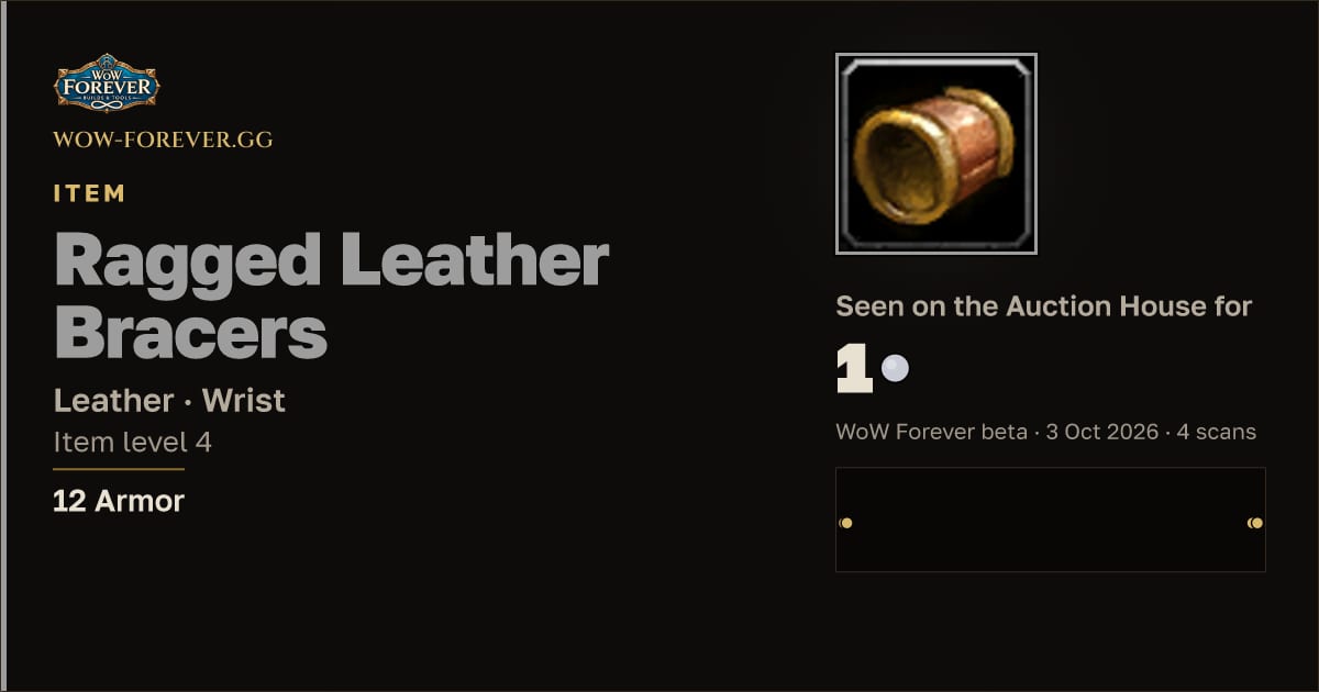 The preview card for Ragged Leather Bracers